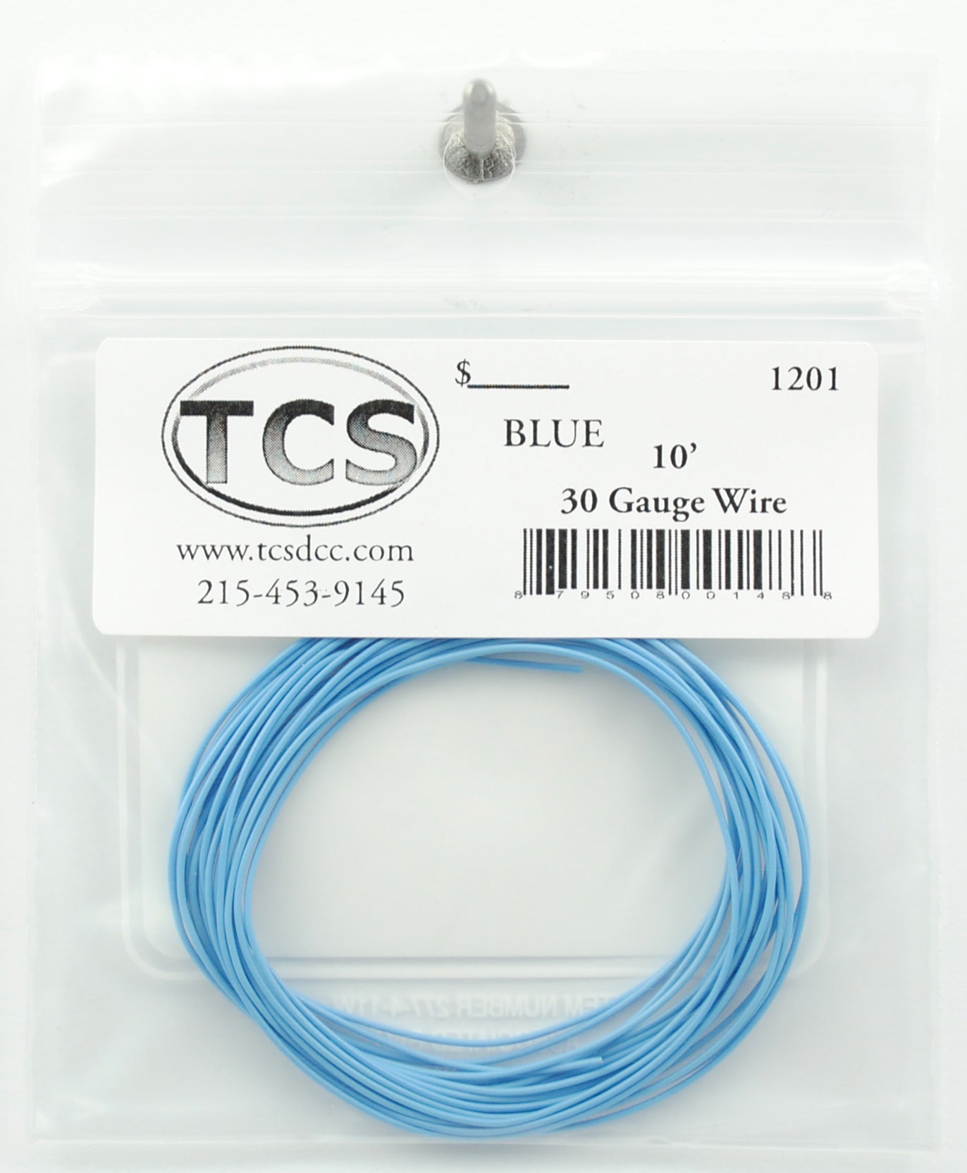 Train Control Systems 1201 10' of 30 Gauge Wire, Blue