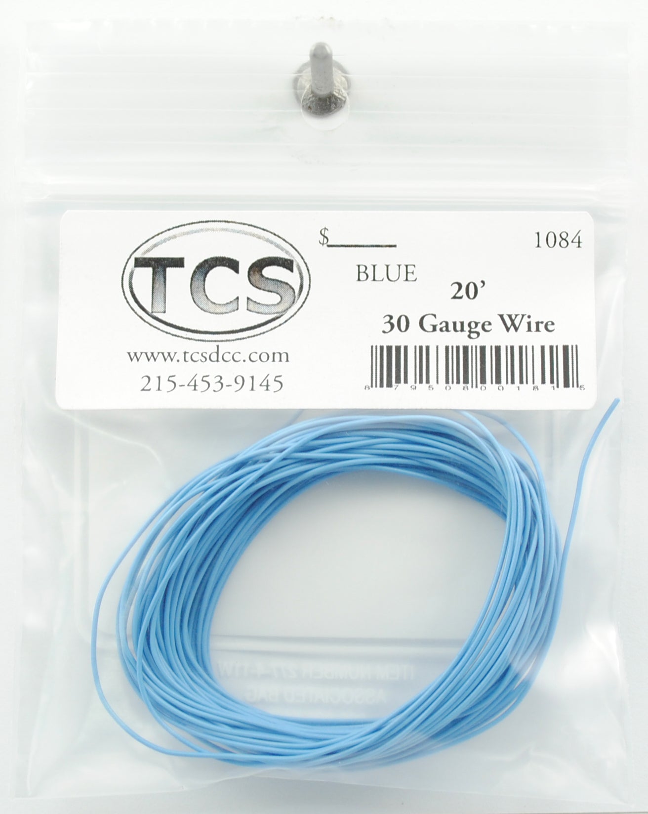 Train Control Systems 1084 Blue 20' of 30 Gauge Wire