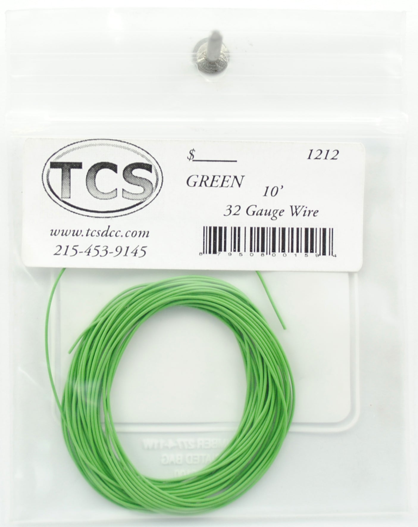 Train Control Systems 1212 10' of 32 Gauge Wire, Green