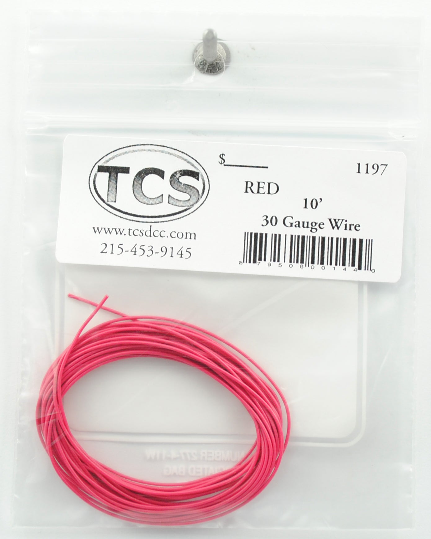 Train Control Systems 1197 10' of 30 Gauge Wire, Red