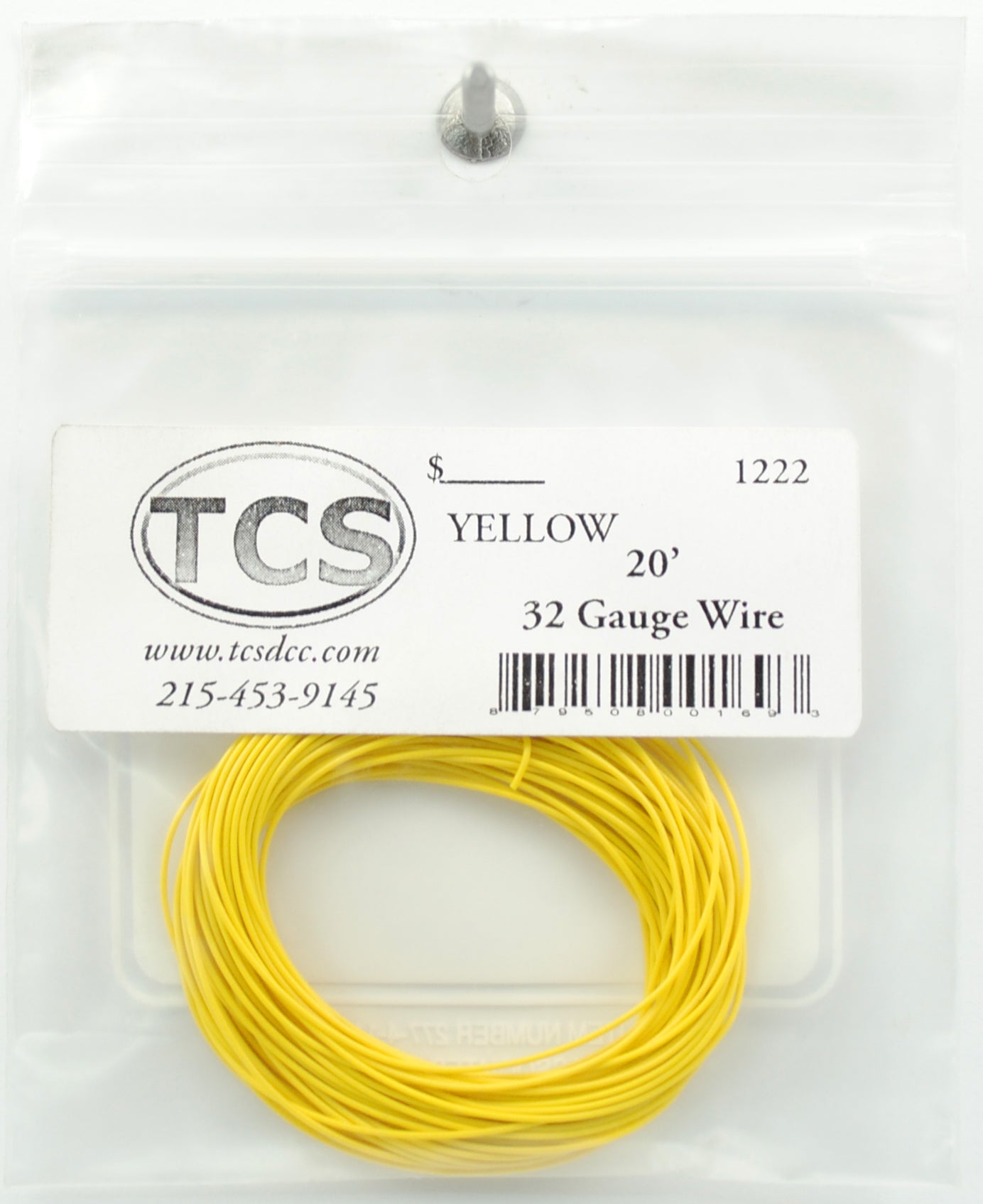 Train Control Systems 1222 20' of 32 Gauge Wire, Yellow