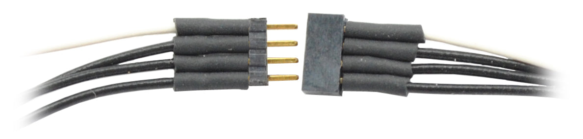 Train Control Systems 1491 4-Pin Micro Connector (Black and White Wires)