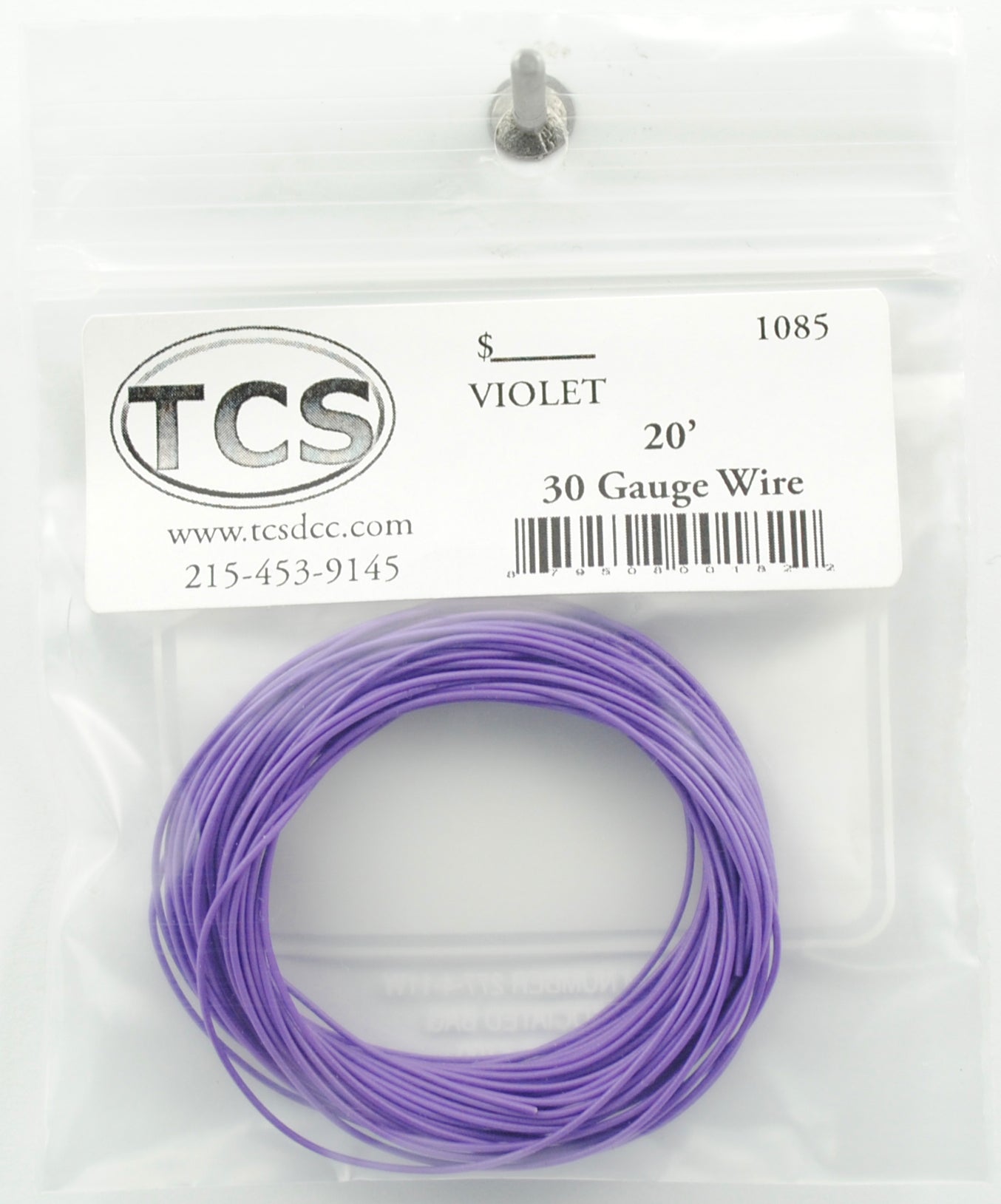 Train Control Systems 1085 Violet 20' of 30 Gauge Wire