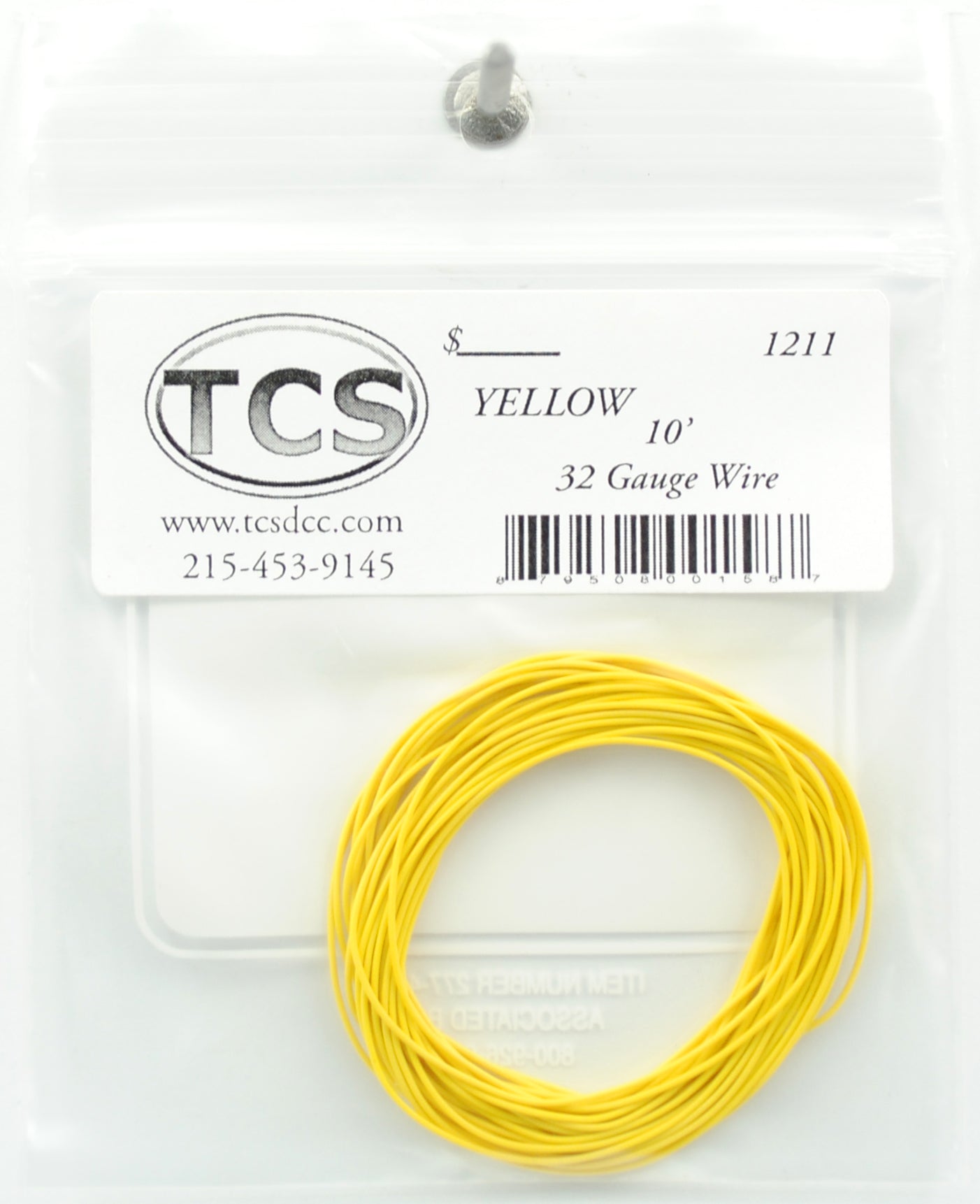 Train Control Systems 1211 10' of 32 Gauge Wire, Yellow