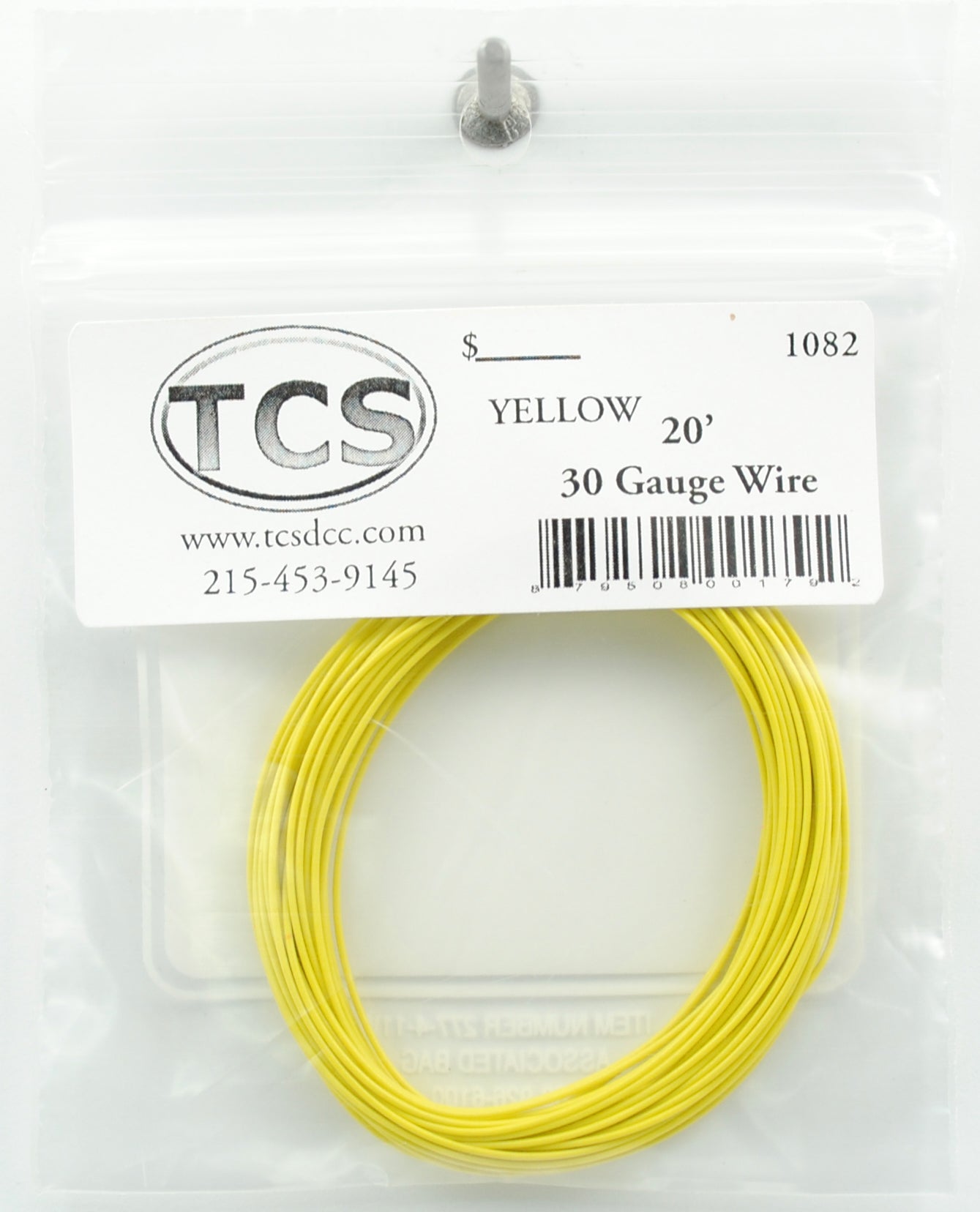Train Control Systems 1082 20' of 30 Gauge Wire, Yellow