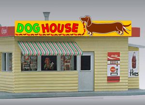 Miller Engineering 882451 HO Dog House Billboard Sign