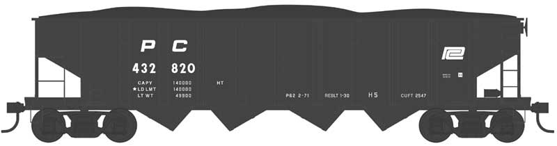 Bowser 43007 HO Penn Central H-5 4-Bay Hopper Car #432820