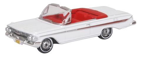 Oxford Diecast 87CI61003 1:87 1961 Chevrolet Impala Convertible White/Red