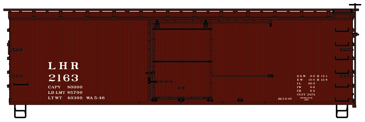 Accurail 1405 HO Lehigh & Hudson River 36' Double Sheath Wood Boxcar