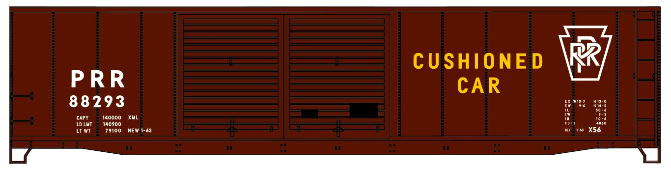 Accurail 5240 HO Pennsylvania 50' Double Door Riveted-Side Steel Boxcar #88293