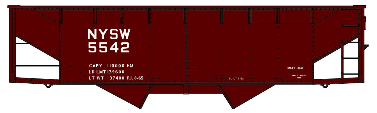 Accurail 7738 HO NYS&W 7700 Series 50-Ton Offset Twin Hopper #5542