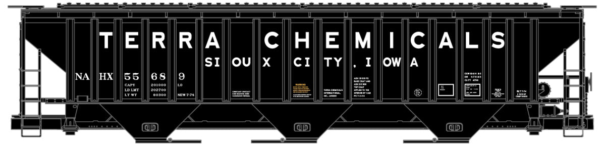 Accurail 81021 HO Terra Chemicals PS 4750 Covered Grain Hopper Kit #4917