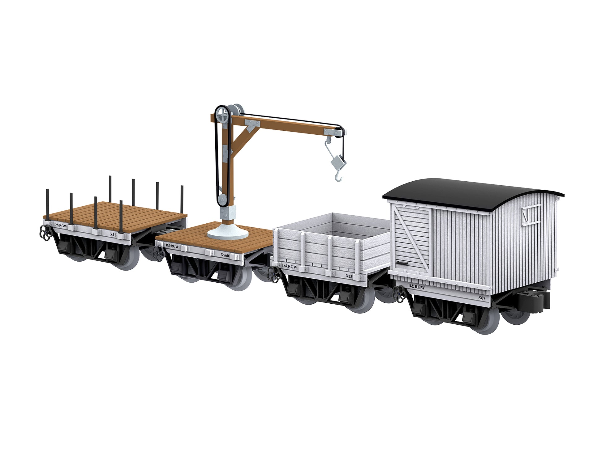 Lionel 6-85382 O Rio Grande Disconnect Work Cars Pack (4)