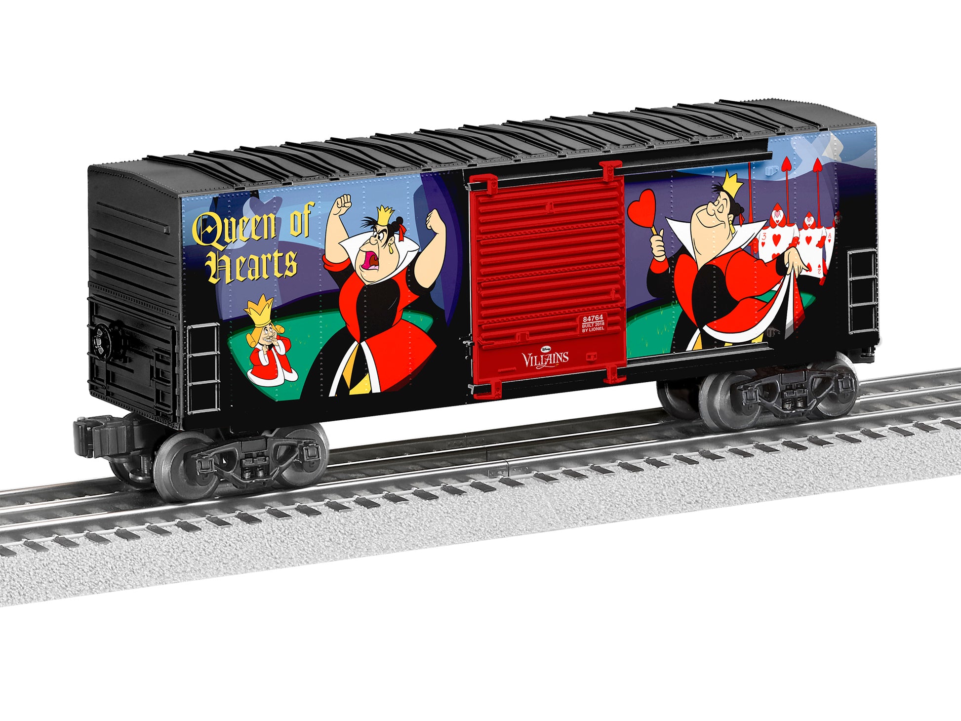 Lionel 6-84764 O Disney Villains Hi-Cube Boxcar - Queen of Hearts