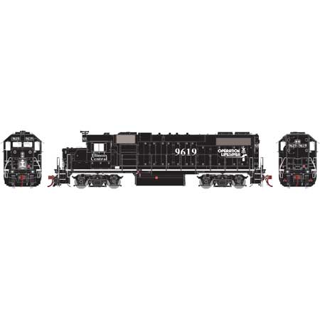 Athearn G65460 HO IC/Black/OL GP38-2 Phase I Diesel Loco with DCC Sound #9619