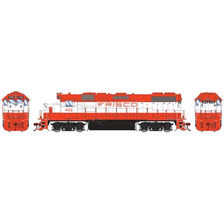 Athearn G65482 HO Frisco GP38-2 Diesel Locomotive with DCC & Sound #406