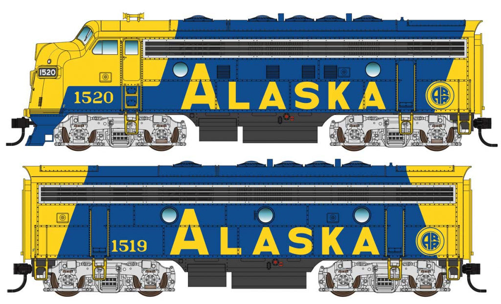 Walthers 910-9925 HO Alaska Railroad EMD F7 A-B Diesel Locomotive #1522/#1523