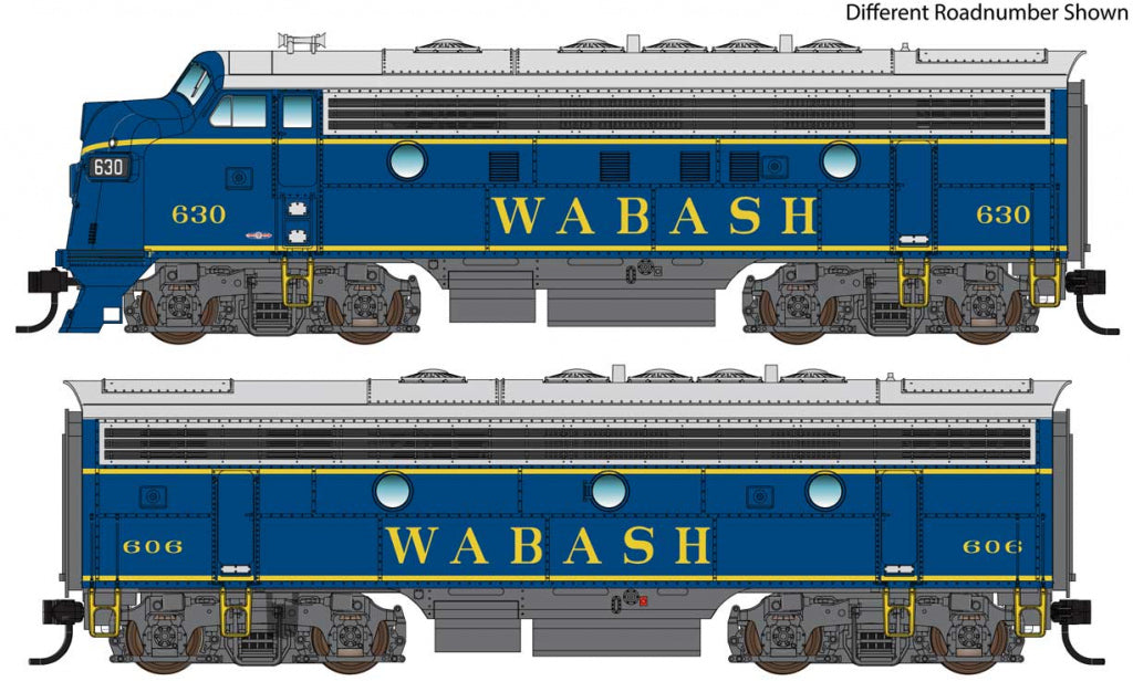 Walthers 910-9933 HO Wabash EMD F7 A-B Set Diesel Loco Standard DC #635/#604
