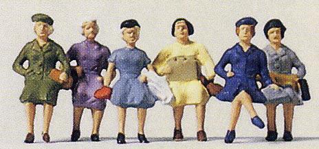 Merten 853 Z Scale Seated Women Traveler Figures (Set of 6)