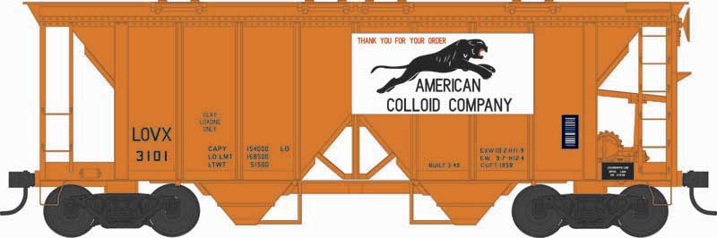 Bowser 43243 HO American Colloid Company Executive Line H34 Covered Hopper #3105