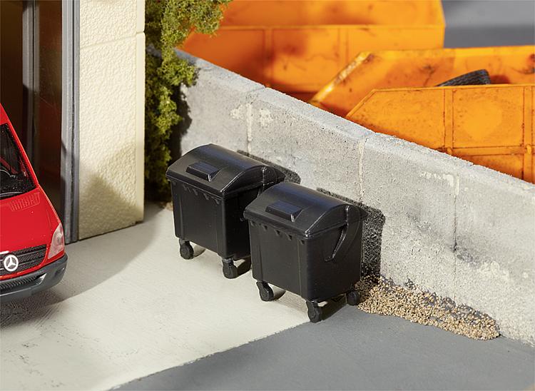 Faller 180933 HO Waste Bins Black (2)