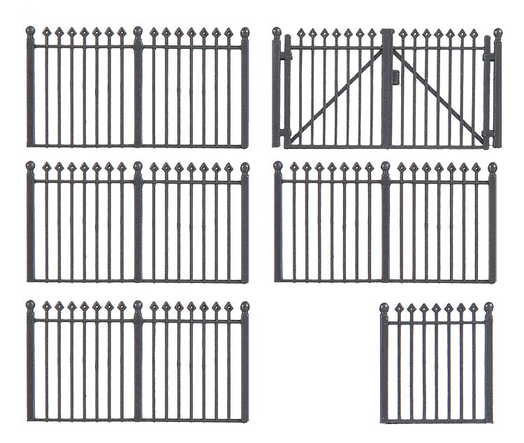 Faller 180958 HO Scale Dark Brown Iron Fence Plastic Kit