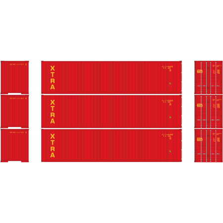 Athearn 29190 HO XTRA RTR 40' Rib Container with Flat Panel (3)