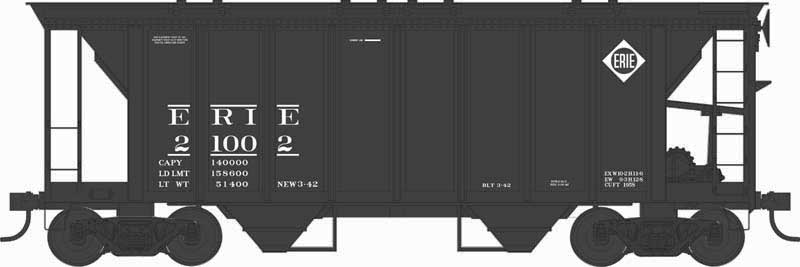 Bowser 43259 HO Erie Executive Line H34 Covered Hopper Car #21002
