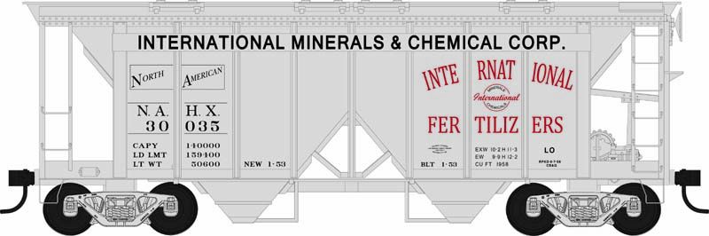 Bowser 43270 HO International Min. & Chem. Corp. ACF 70-Ton 2-Bay Hopper #30044