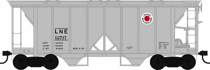 Bowser 43276 HO Lehigh & New England ACF 70-Ton 2-Bay Hopper #12745