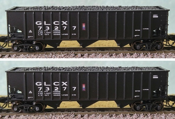 Bluford Shops 14582 N GLCX 70-Ton 3-Bay 14-Panel Hopper w/Load (Pack of 2)
