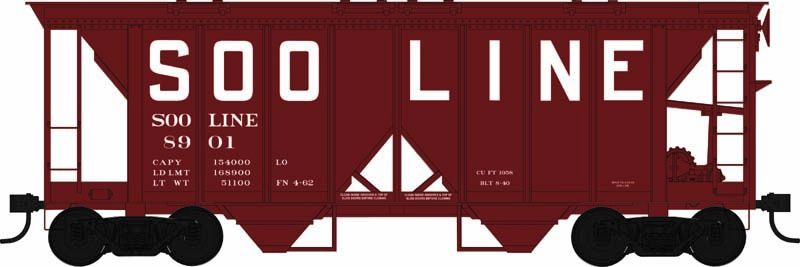 Bowser 43284 HO Soo Line ACF 70-Ton 2-Bay Hopper #8926
