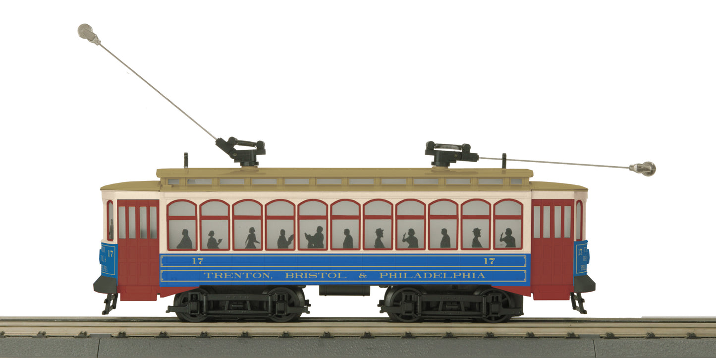 MTH 30-5170-1 O-27 Trenton, Bristol & Philadelphia Brill Trolley with PS3 #17