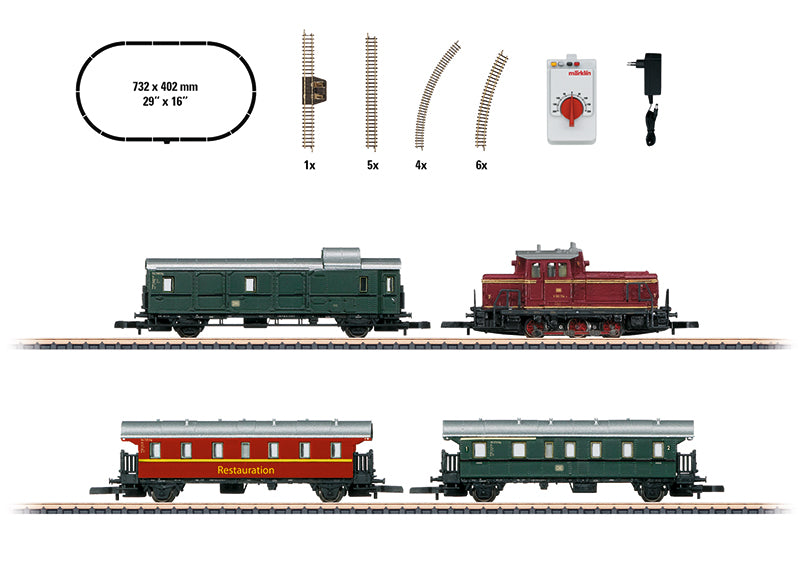 Marklin 81871 Museum Z Gauge Diesel Passenger Train Set