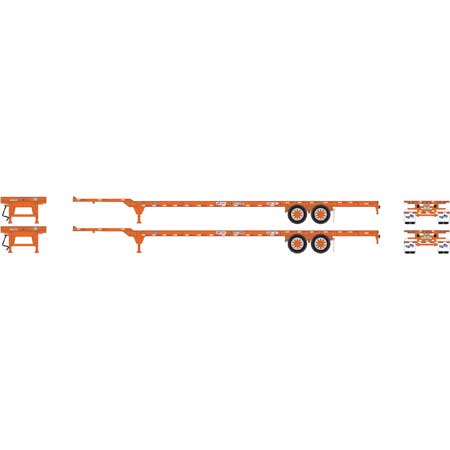 Athearn 26560 HO Seacastle RTR 53' Container Chassis (Set of 2)
