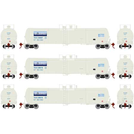 Athearn 28260 HO TEIX RTR 30,000 Gallon White Ethanol Tank Car #1 (Set of 3)