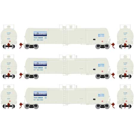 Athearn 28262 HO TEIX RTR 30,000 Gallon White Ethanol Tank Car #3 (Set of 3)