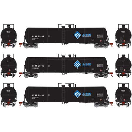 Athearn 28274 HO ADM RTR 30,000 Gallon Ethanol Tank Car #3 (Set of 3)