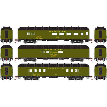 Athearn 86517 HO Santa Fe RTR Arch Roof Passenger Car (Set of 3)