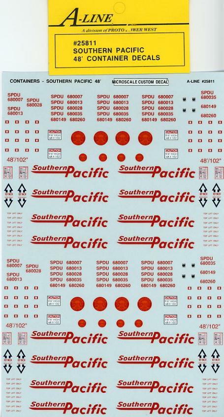 A-Line 25811 HO Southern Pacific 48'' Container Decals