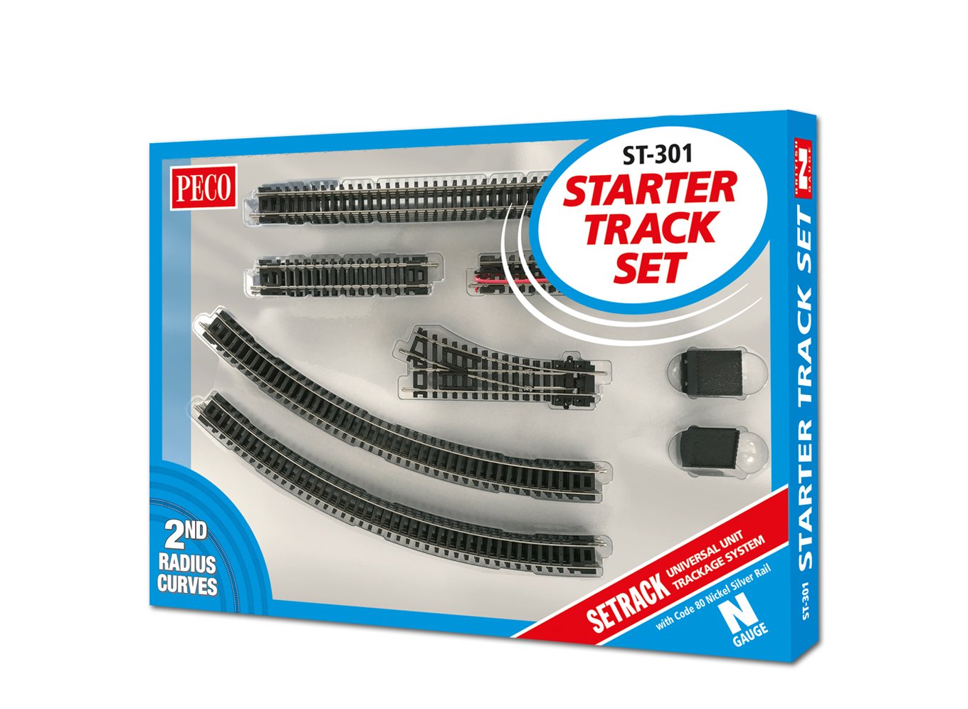 Peco ST-301 N Code 80 2nd Radius Starter Track Set