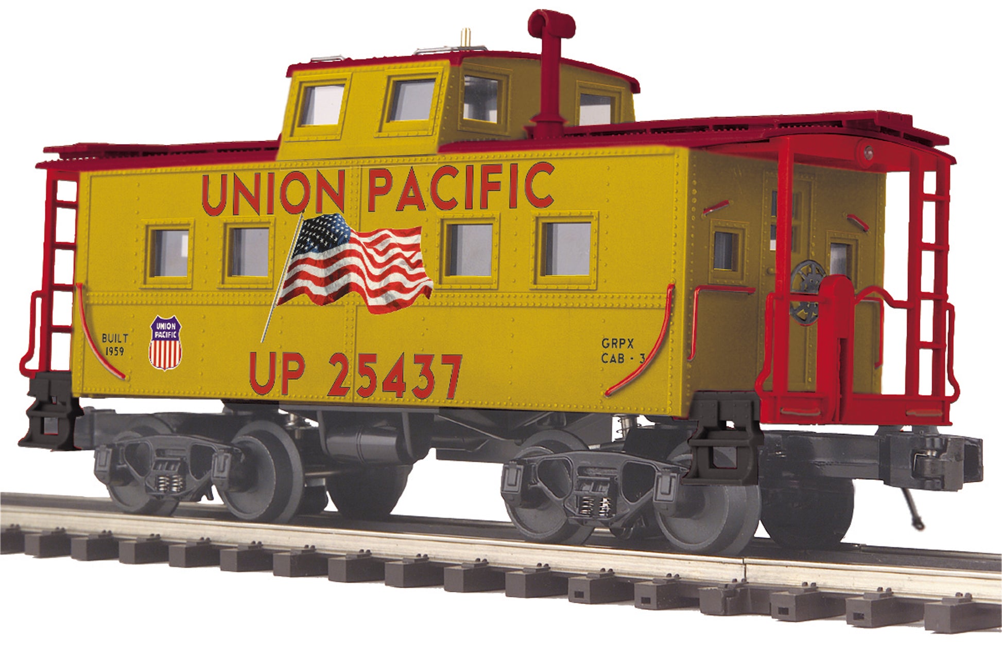 MTH 20-91628 O Union Pacific Steel Caboose (Center Cupola) #25437