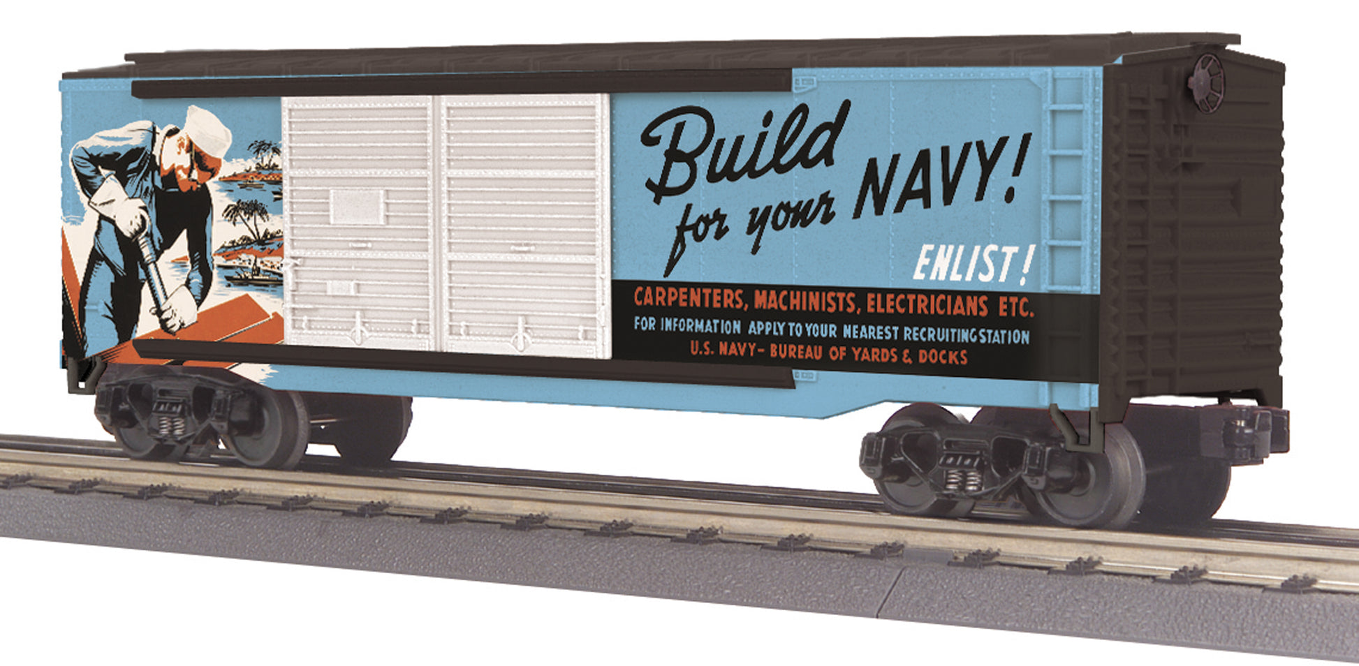 MTH 30-74940 O U.S. Navy 40' Double Door Box Car