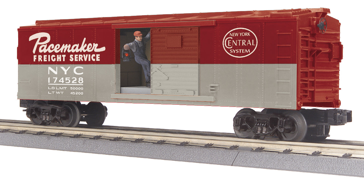 MTH 30-79632 O New York Central Operating Box Car with Signal Man #174528