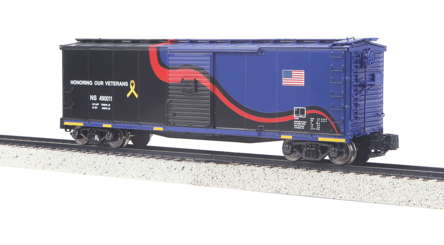 MTH 35-74024 S Norfolk Southern Rebuilt Steel Box Car (Hi-Rail Wheels)