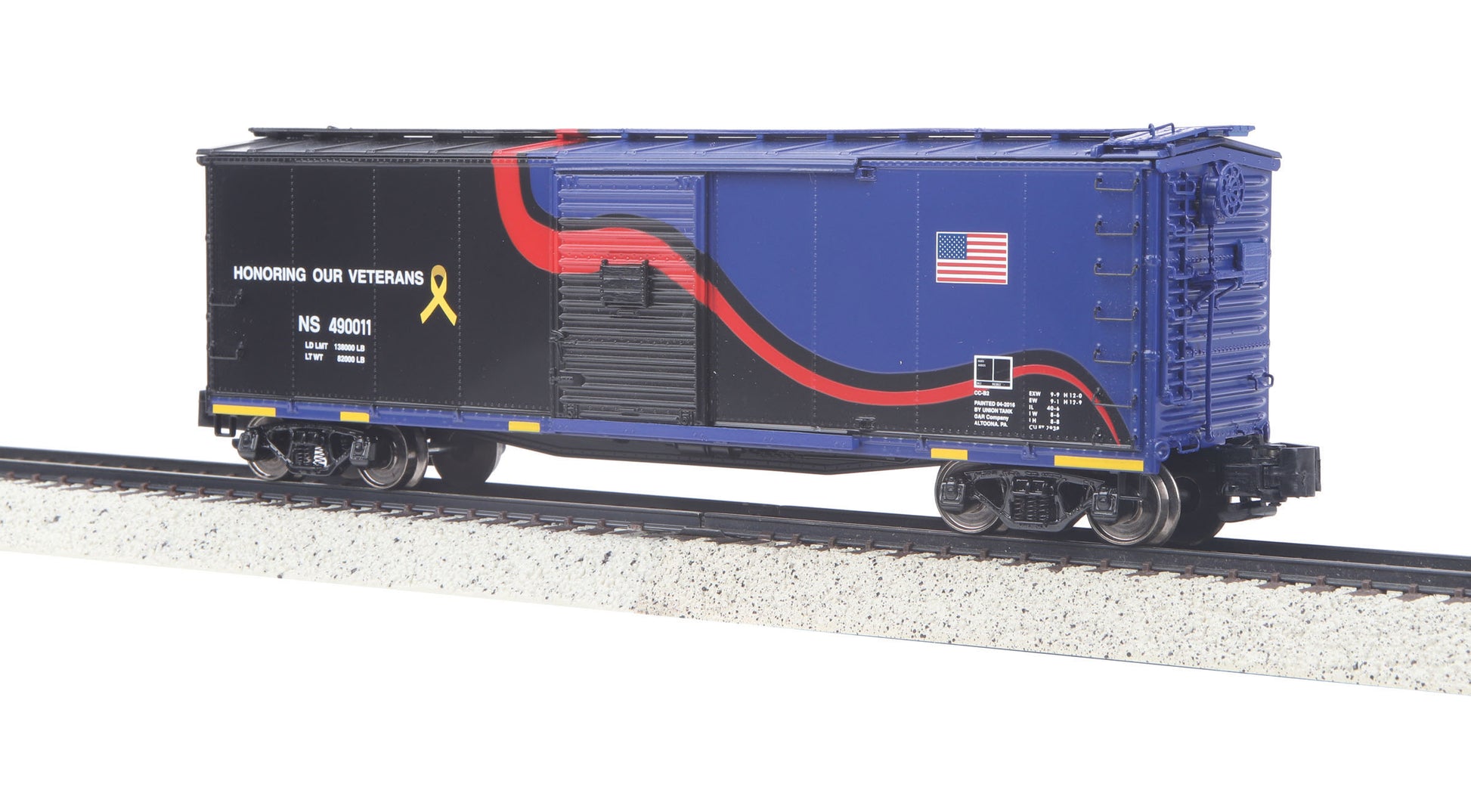 MTH 35-74024 S Norfolk Southern Rebuilt Steel Box Car (Hi-Rail Wheels)
