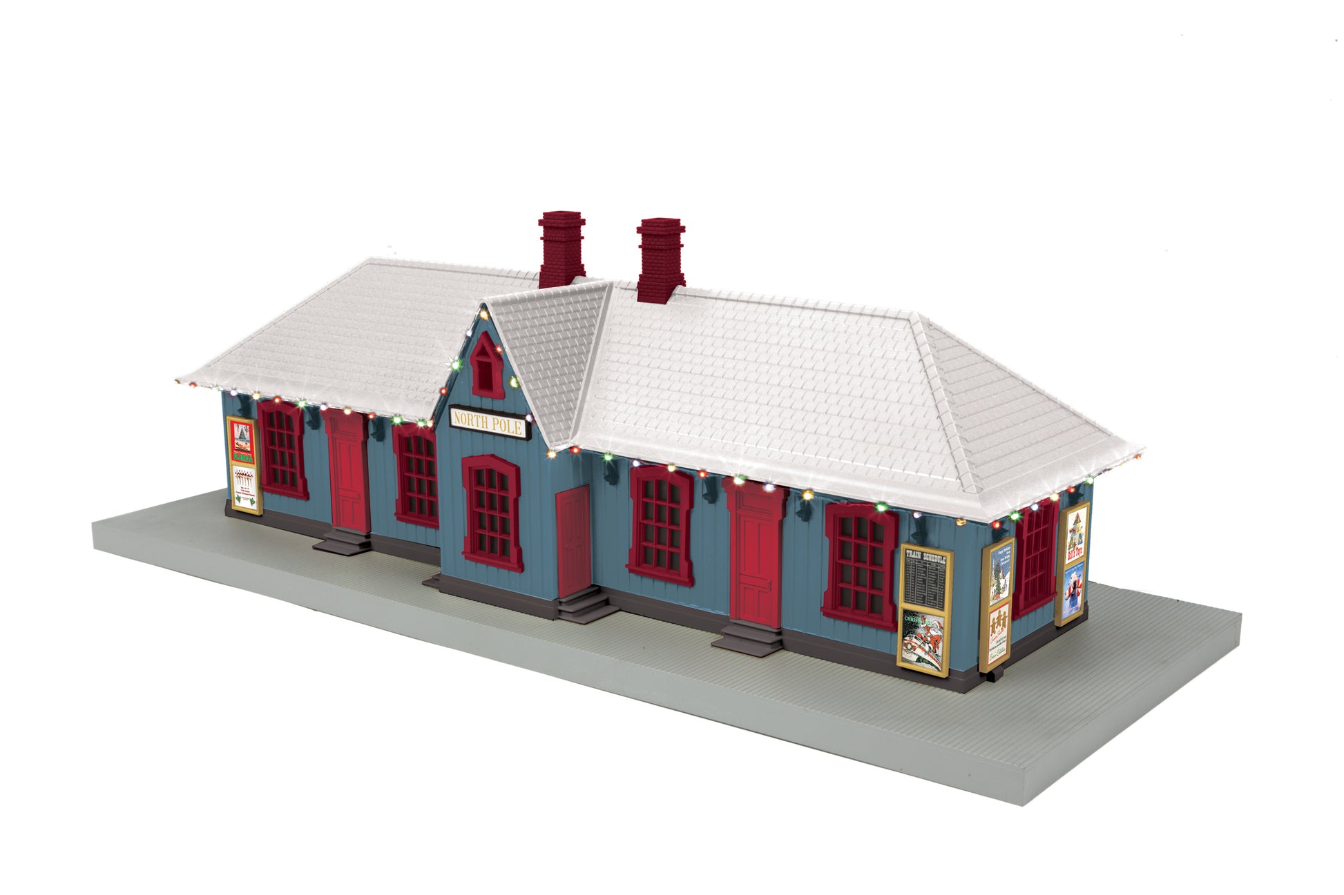 MTH 30-90587 O North Pole Country Passenger Station w/ Christmas Lights