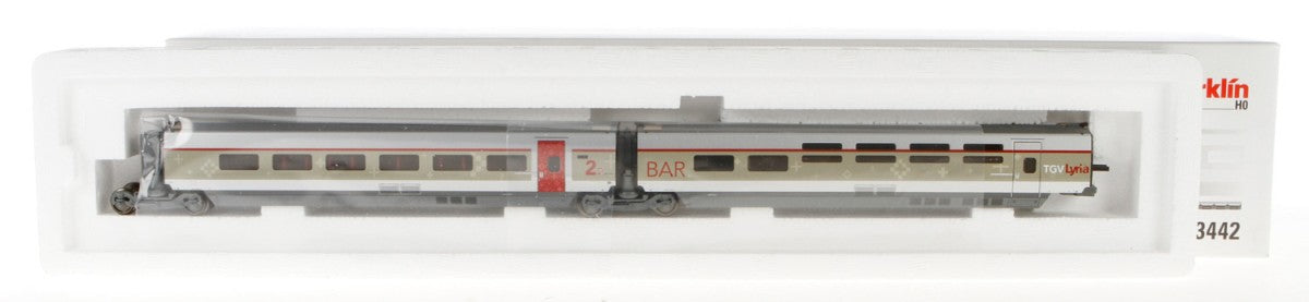 Marklin 43442 HO TGV Lyria R4/R5 Intermediate Passenger Car Add-On Set #3