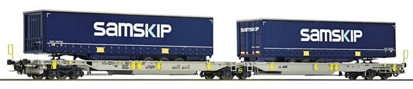 Roco 76415 HO AAE Articulated Pocket Wagon with Samskip-VanDieren Container