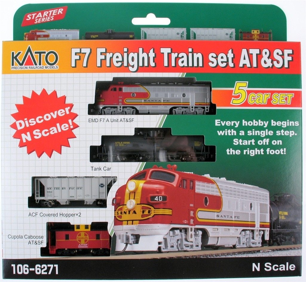 Kato 106-6271 N Santa Fe F7 Freight Train Set without Track/ (Set of 5)